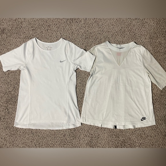 2 Nike Dry Fit White Tshirts Small - Picture 1 of 2